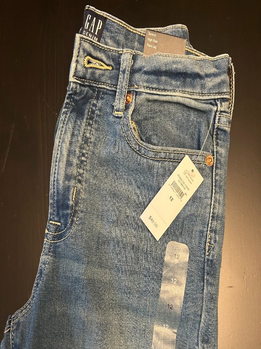 Girls Gap Jeans 70s Flare high rise stretch size 12